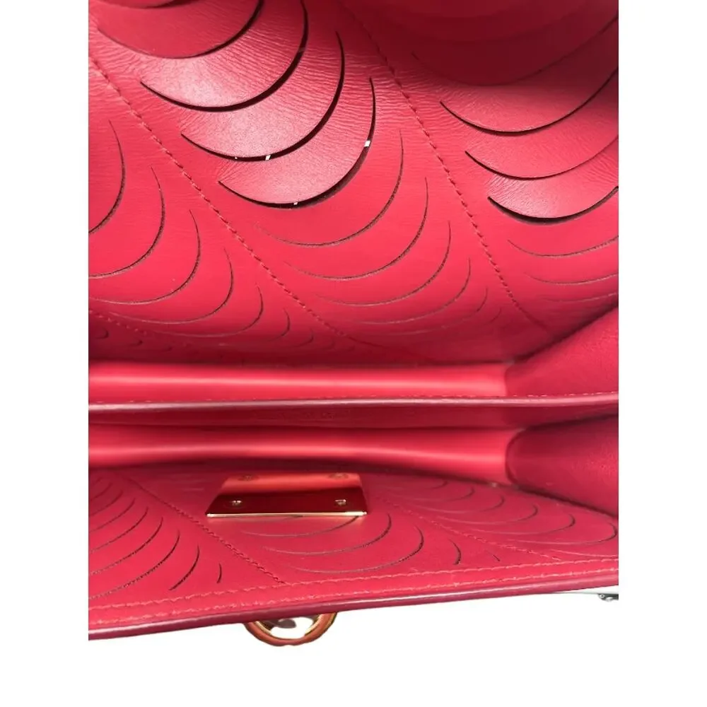 Salvatore‎ Ferragamo Bag Crossbody Shoulder Gancini Top Handle Red Leather Purse